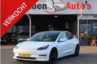 Tesla Model 3 Performance AWD 75 kWh SOH 89%, BTW Auto, Autopilot computer 3.0, Lederen interieur, 360 Camera,